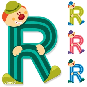 Comparateur de prix : JANOD Lettre décorative Clown R en bois