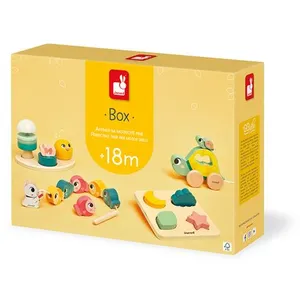 Comparateur de prix : JANOD Jeu d'éveil Box Tortue à Tirer Perles à Enfiler Stand Musical et Puzzle