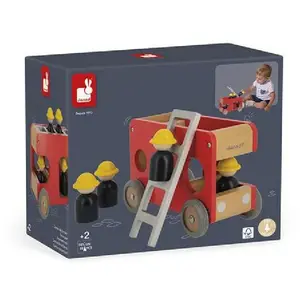 Jouet en bois Janod Bolid Camion de pompiers pas cher