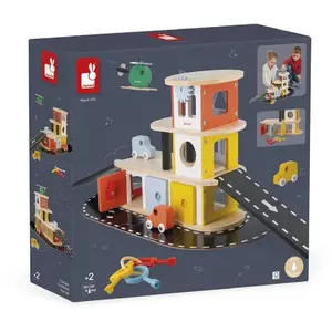 Comparateur de prix : Garage en Bois Bolid - Janod - Véhicules et Circuit Voiture - Dès 2 ans