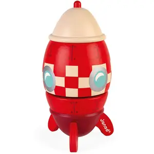 Boite À Musique - Janod - Fusée En Bois - Rouge - Mixte - 18 Mois Et Plus Rouge