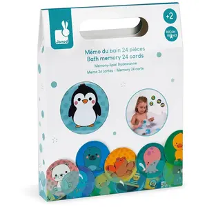 Janod Bath Memory Memory conçu pour les baignoires Animals 2 y+ 24 pcs pas cher