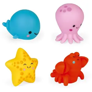 Janod 4 Gicleurs de bain Les animaux de la mer pas cher