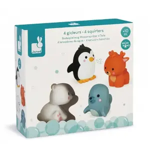 4 gicleurs de bain Les animaux polaires MULTICOLORE Janod pas cher