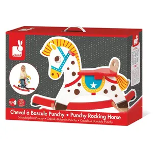 Comparateur de prix : Cheval à bascule en bois Punchy - JANOD - Multicolore - Mixte - A partir de 12 mois