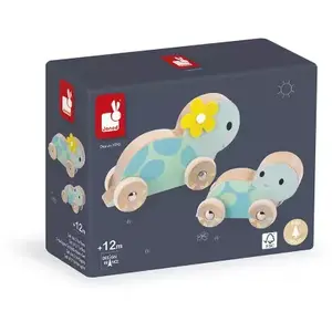 Comparateur de prix : Jeu d'éveil en bois Janod Set de 2 tortues qui roulent Pure