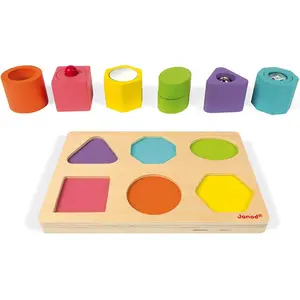Comparateur de prix : Puzzle 6 cubes sensoriels en bois - Janod - Dès 1 an - Certifié FSC