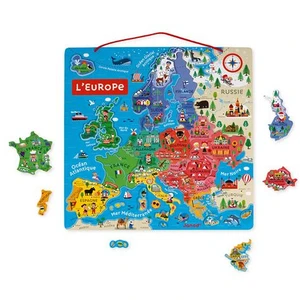 Comparateur de prix : Juratoys Janod - Puzzle Carte De L’europe Magnétique En Bois - 40 Pièces