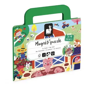 Janod Puzzle magn ©tique Magneti'Puzzles Ferme (24 pi ¨ces) pas cher