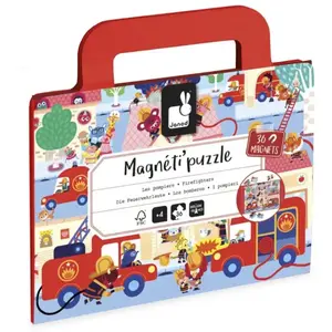 Janod Puzzle magn ©tique Magneti'Puzzles Pompier (36 pi ¨ces) pas cher