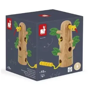 Jouet d'éveil en bois - JANOD - Tropik Arbre Tropical à Lacer - FSC - 18 mois pas cher