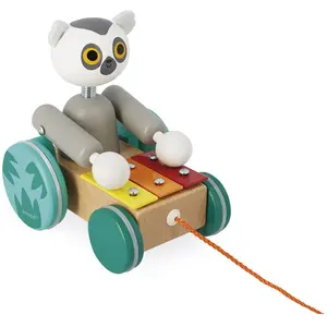 Xylophone à tirer Lémurien Tropik MULTICOLORE Janod pas cher