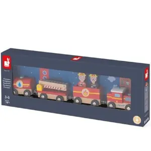 Janod Train de Pompiers en Bois pas cher