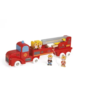Comparateur de prix : Juratoys Camion de Pompiers Géant en Bois JANOD - Story - Pour Enfants dès 2 Ans - Rouge