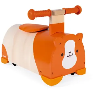 Juratoys Porteur Hamster en bois JANOD - Roues multidirectionnelles - Coffre intégré - Dès 12 moisVendu parcdiscount