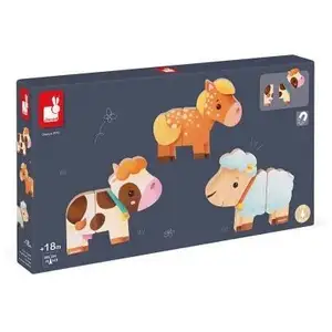 Janod Funny Magnets Pieces bois magnetiques Ferme pas cher