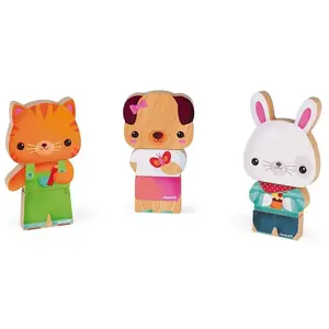 Janod Puzzle Funny magnets animaux de compagnie pas cher