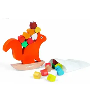 JANOD - Nutty Balance (bois) - Jeu d'équilibre pour bébé de 18 mois - Multicolore pas cher
