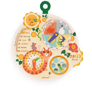 Janod - Calendrier En Bois - Roue Du Temps pas cher