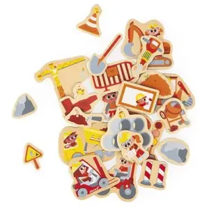 Janod Magnets Engins de chantier 24 pièces
