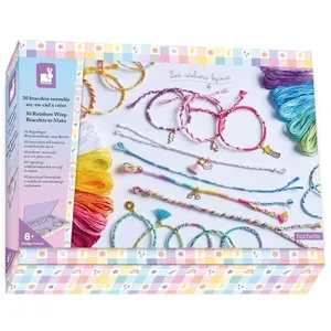 Janod - Kit Créatif Bijoux Fille - 30 Bracelets Enroulés Arc-en-ciel