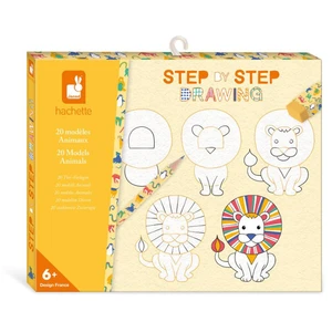 Comparateur de prix : Dessin et coloriage enfant Janod Step by step drawing 20 modèles animaux