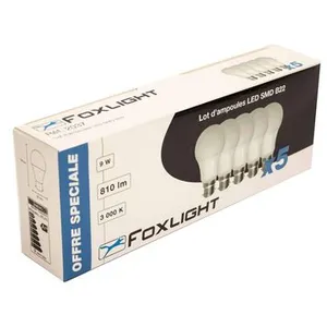FOXLIGHT Fox Light - lot de 5 ampoules led smd B22 9W 3000K 810 lumens pas cher