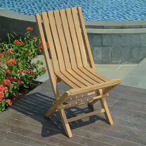 TECK'ATTITUDE Chaises de jardin pliantes en teck massif Karimun (lot de 2) pas cher