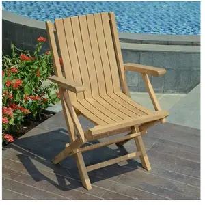 TECK'ATTITUDE Fauteuils de jardin pliants en teck massif Karimun (lot de 2) pas cher