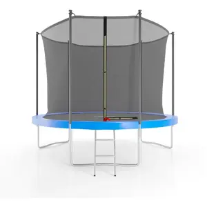 Comparateur de prix : JUMP4FUN Trampoline de jardin ø 305 cm- 10FT- Filet intérieur Bleu