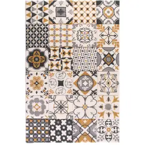 Tapis 160x230 cm CARO coloris jaune pas cher