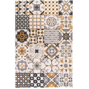 Tapis 200x290 cm CARO coloris jaune pas cher