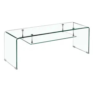 MEUBLETMOI Meuble TV en verre transparent étagère suspendue style épurée - ICE pas cher