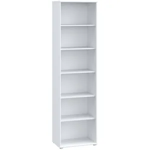 Comparateur de prix : MEUBLETMOI Bibliothèque / Étagère H. 198 x L. 54 cm décor blanc - MARIA
