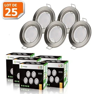 Spot LED encastrable - LAMPESECOENERGIE - Ronde fixe - 5W - Blanc chau... pas cher