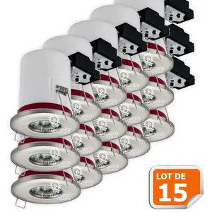 Comparateur de prix : Support de spot BBC Etanche IP65 Inox 87mm avec douille GU10 automatiq...
