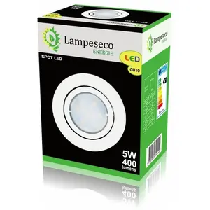 Spot Led Encastrable Complete Blanc Orientable lumière Blanc Neutre eq...