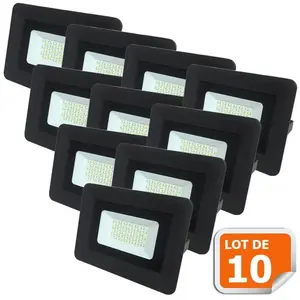 Projecteur LED 30W Noir 6000K IP65 Extra Plat - LAMPESECOENERGIEVendu paramazon