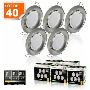 Lampesecoenergie - 40 Spots led 3-step dimmable sans variateur 7w eq.5... pas cher