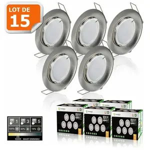 LAMPESECOENERGIE 15 Spots led 3-step dimmable sans variateur 7w eq.56w blanc neutre fin... pas cher