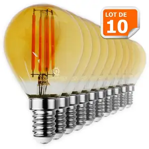 Lampesecoenergie - Lot de 10 Ampoules Led Filament forme G45 4 Watt (é... pas cher