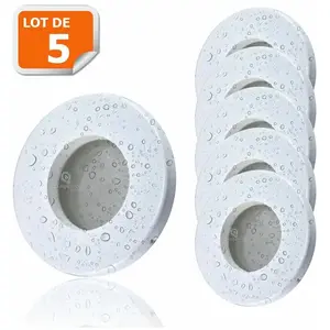 5 Spots led Encastrables Blanc Etanche IP44 Pour Salle de Bain Blanc N...