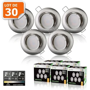 LAMPESECOENERGIE 30 Spots led 3-step dimmable sans variateur 7w eq.56w... pas cher