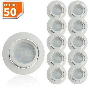 Spot Led Encastrable Blanc Orientable - LAMPESECOENERGIE - Lot de 50 -...Vendu parcdiscount