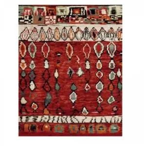 Comparateur de prix : UNAMOURDETAPIS Tapis berbère 120x170 tissé motifs tribaux SUVE rouge 120 x 170 cm