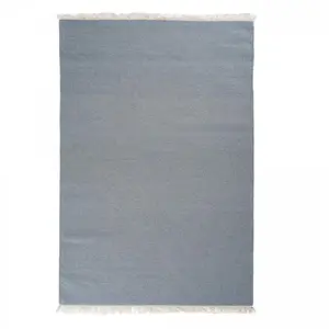 Tapis kilim tissé main en laine motif uni, argent 170x240 pas cher