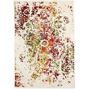 UNAMOURDETAPIS Tapis oriental 120x170 multicolore rectangle motif ancestral DESTRUCT 2 pas cher