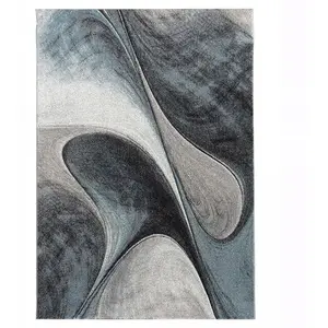 Comparateur de prix : UNAMOURDETAPIS Tapis salon tissé motif géométrique doux et soyeux, bleu 160x230