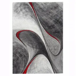 Comparateur de prix : UNAMOURDETAPIS Tapis salon tissé motif géométrique doux et soyeux, rouge 160x230