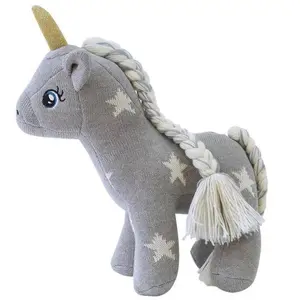 Non communiqué Peluche en coton tricot Licorne étoile- gris pas cher